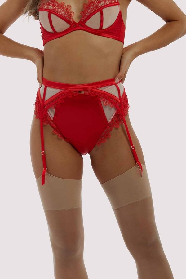 Anaise Red Suspender Belt Online Sale