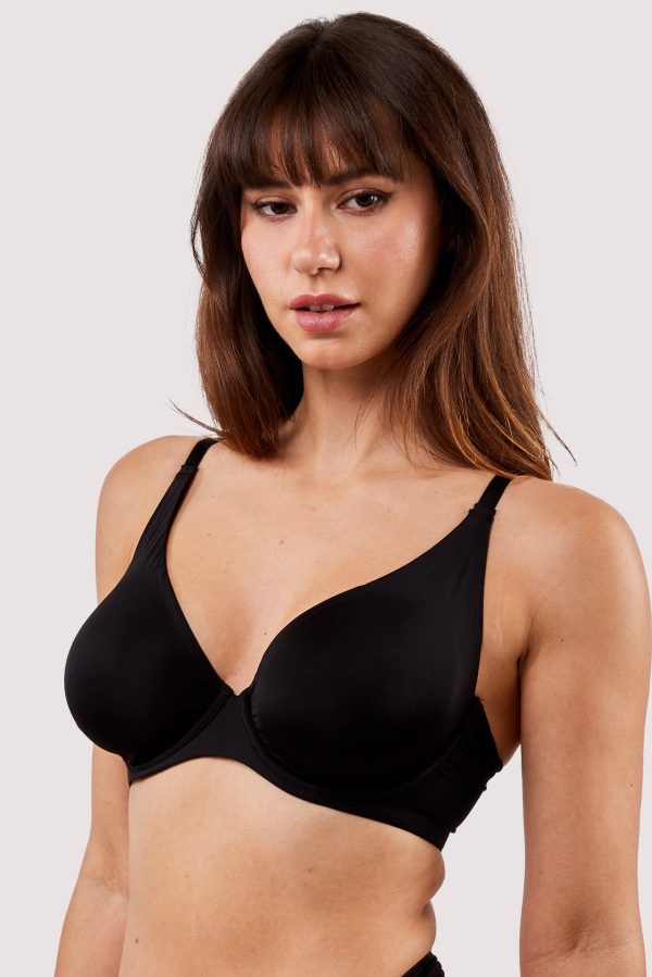 Second Skin Black Recycled Plunge Bra Online Sale