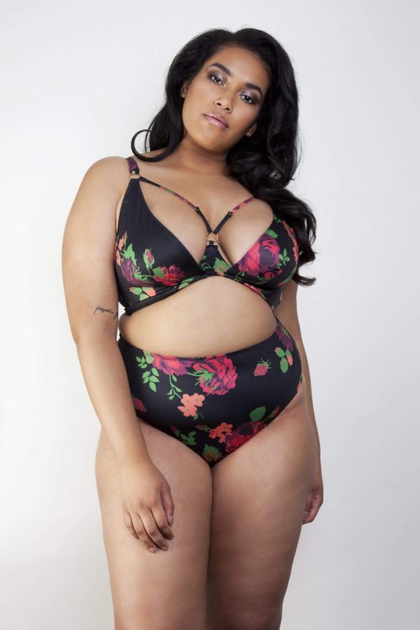 Floral high waist bikini brief curve Supply