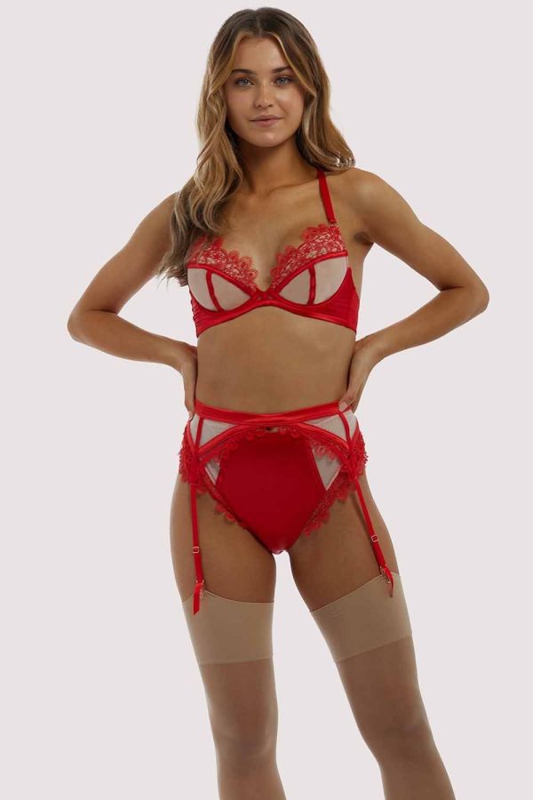 Anaise Red Suspender Belt Online Sale