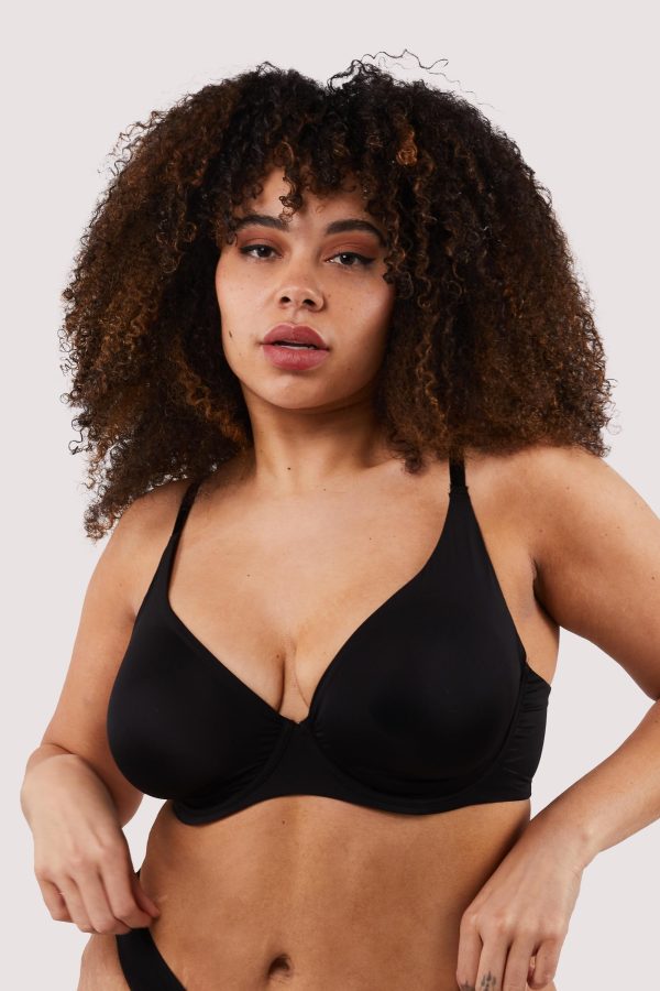 Second Skin Black Recycled Plunge Bra Online Sale