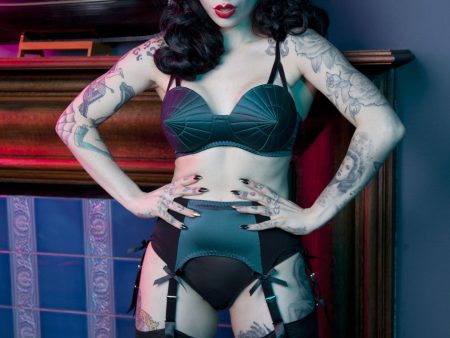 Teal Classic Suspender Belt Online Hot Sale