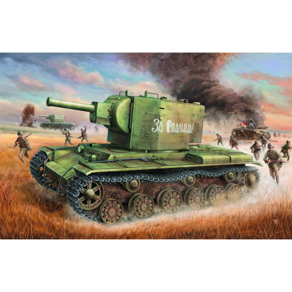 00312 1 35 Russian KV2 Tank Plastic Model Kit on Sale