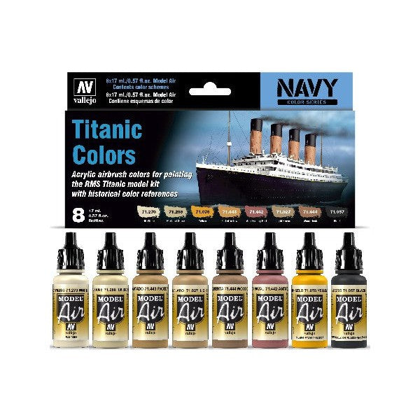 71646 Model Air Titanic Colours Acrylic 8 Colour Paint Set Supply