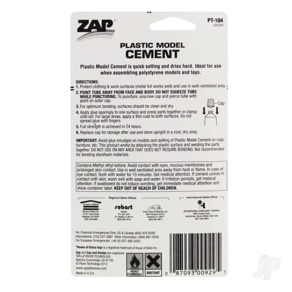 PT104 1oz Plastic Model Cement with Tip Fashion