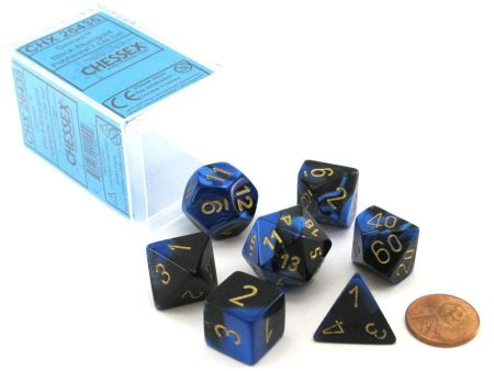 Gemini BlackBlue w  Gold 7Die Set Online now